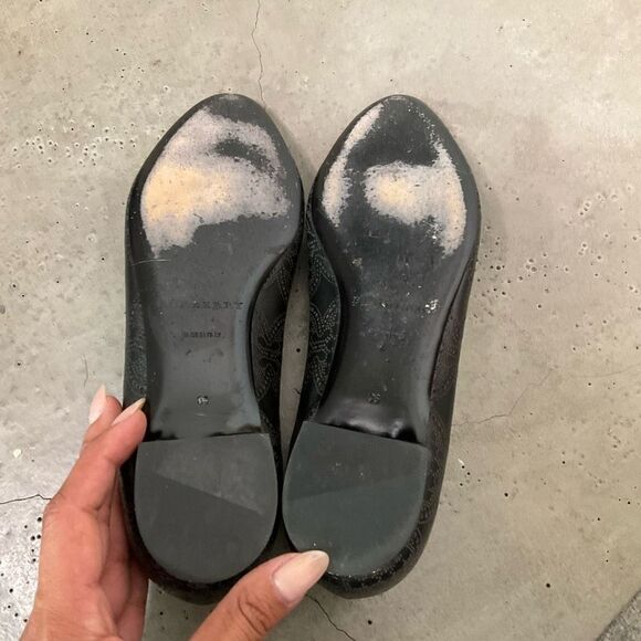 Burberry Perforated Leather Musgrave Flats - Picture 8 of 10